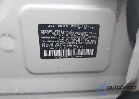 2014 Subaru Forester 2.5I Premium из США, поврежденный, VIN JF2SJAEC4EH526382